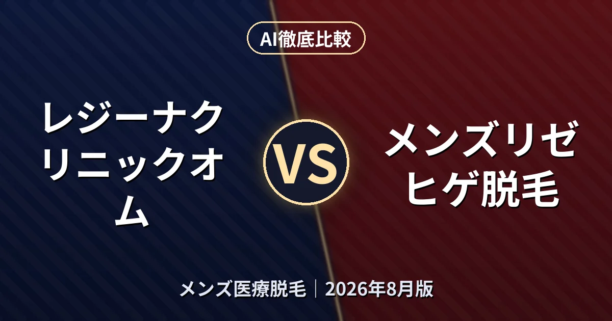 レジーナクリニックオム vs メンズリゼ ヒゲ脱毛|メンズ医療脱毛AI徹底比較